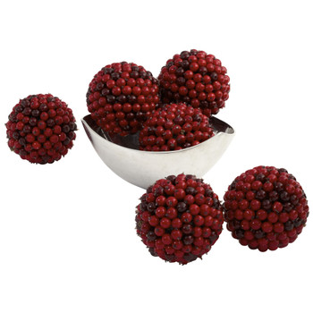 5 Red Berry Ball Set of 6 - SKU #4812-S6