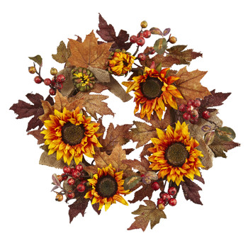 24 Sunflower Berry Wreath - SKU #4867
