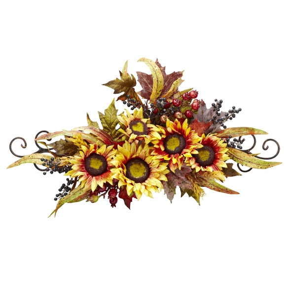 Sunflower Swag w/Metal Frame - SKU #4932