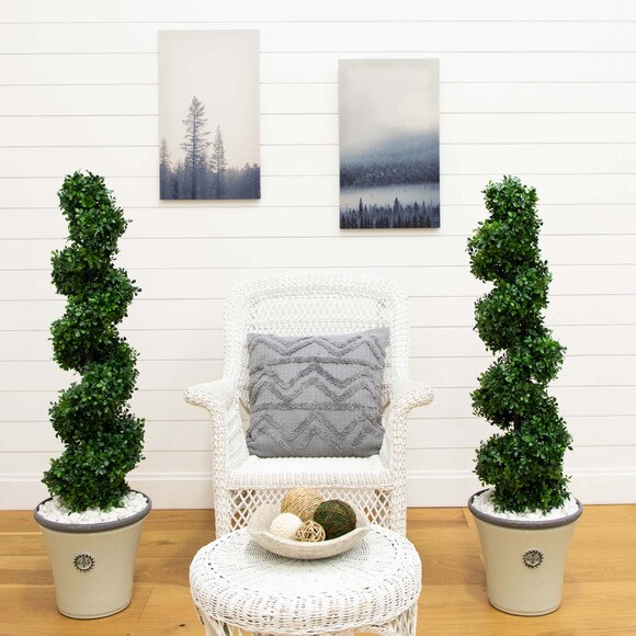 Boxwood Spiral Topiary with Planter Indoor/Outdoor - SKU #5475 - 3