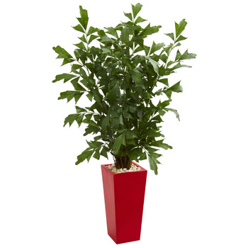 4.5 Fishtail Artificial Palm Tree in Red Planter - SKU #5633