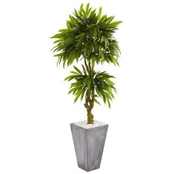 5.5 Mango Artificial Tree in Concrete Planter UV Resistant Indoor/Outdoor - SKU #5731