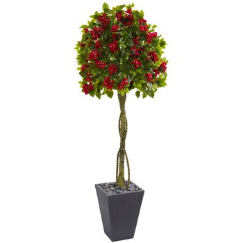 6 Bougainvillea Artificial Tree in Slate Planter - SKU #5748