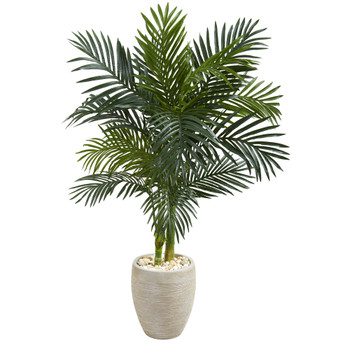 4.5 Golden Cane Palm Artificial Tree in Oval Planter - SKU #5789