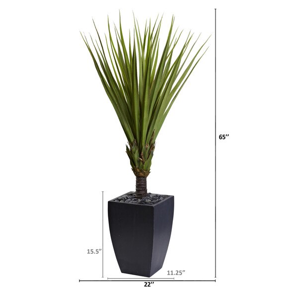 65 Spiky Agave Artificial Tree in Black Planter - SKU #5940 - 1