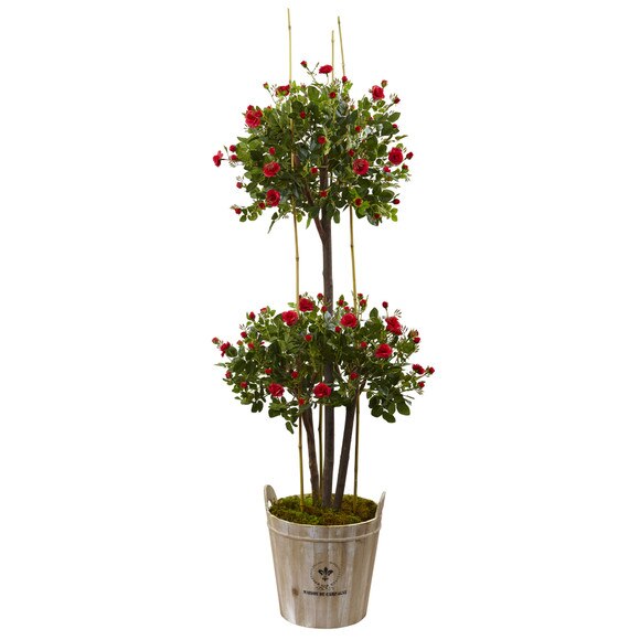 5.5 Rose Topiary Tree with Farmhouse Planter - SKU #5945