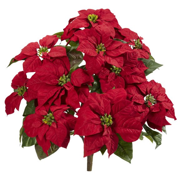 24 Poinsettia Artificial Plant Set of 2 - SKU #6077-S2