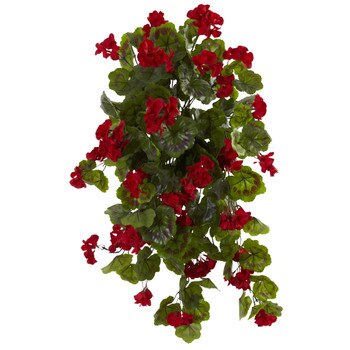 29 UV Resistant Geranium Artificial Hanging Plant Indoor/Outdoor - Set of 2 - SKU #6133-S2