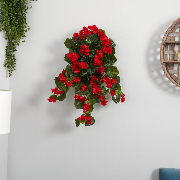 29 UV Resistant Geranium Artificial Hanging Plant Indoor/Outdoor - Set of 2 - SKU #6133-S2 - 2