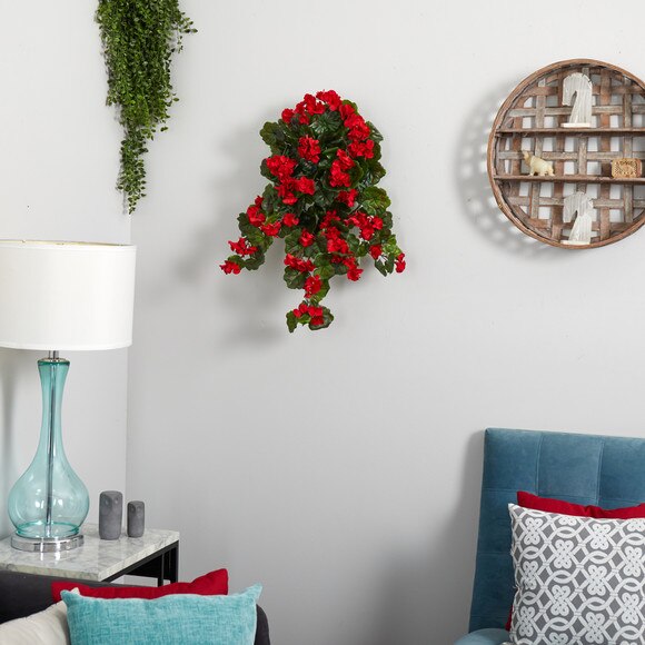 29 UV Resistant Geranium Artificial Hanging Plant Indoor/Outdoor - Set of 2 - SKU #6133-S2 - 3