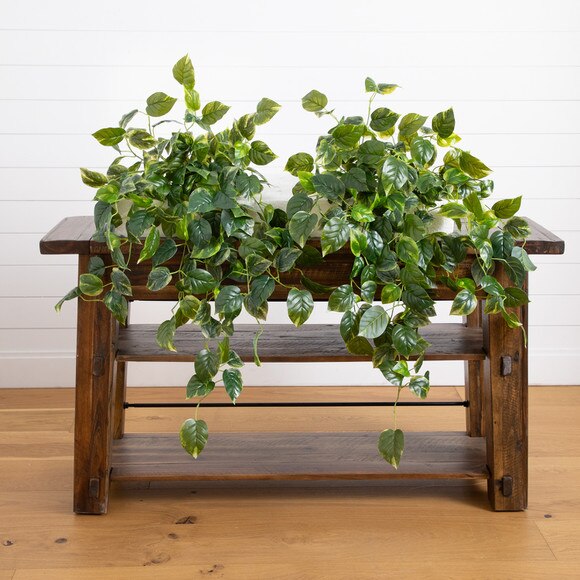 36 UV Resistant Artificial Pothos Hanging Plant Indoor/Outdoor - Set of 2 - SKU #6135-S2 - 6