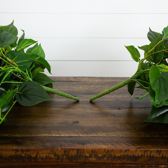 32 UV Resistant Artificial Philo Hanging Plant Indoor/Outdoor - Set of 2 - SKU #6136-S2 - 4
