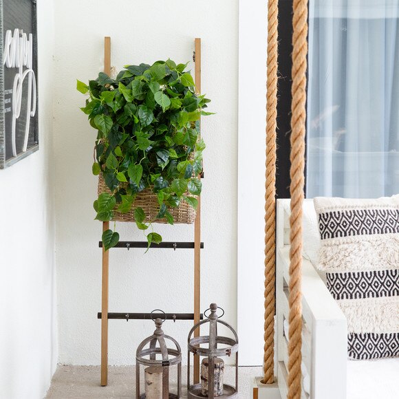 32 UV Resistant Artificial Philo Hanging Plant Indoor/Outdoor - Set of 2 - SKU #6136-S2 - 5