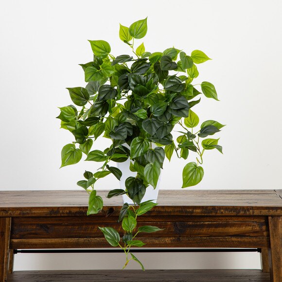 32 UV Resistant Artificial Philo Hanging Plant Indoor/Outdoor - Set of 2 - SKU #6136-S2 - 6
