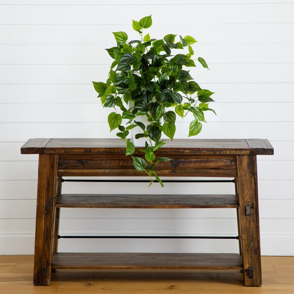 32 UV Resistant Artificial Philo Hanging Plant Indoor/Outdoor - Set of 2 - SKU #6136-S2 - 9