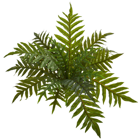 23 Hares Foot Fern Bush Artificial Plant Set of 3 Real Touch - SKU #6196-S3