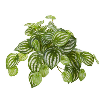 11 Watermelon Peperomia Hanging Artificial Bush Plant Set of 12 Real Touch - SKU #6197-S12