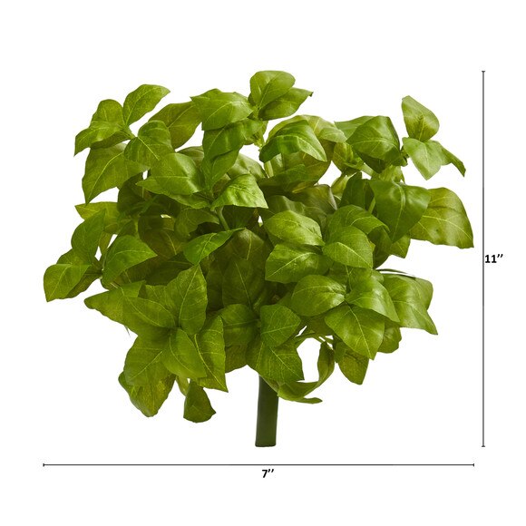 11 Basil Artificial Plant Set of 6 - SKU #6266-S6-BG - 3