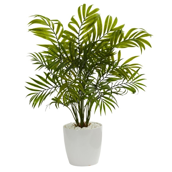 Palms in White Planter Artificial Plant Set of 2 - SKU #6377-S2 - 1