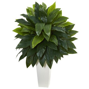 Cordyline Artificial Plant in White Tower Planter - SKU #6386