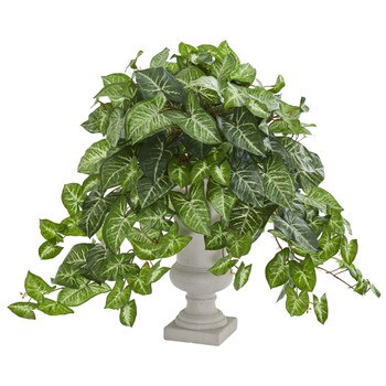 Nephtytis Artificial Plant in Gray Urn - SKU #6459