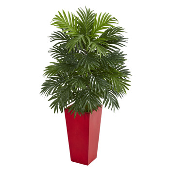 Areca Palm Artificial Plant in Red Planter - SKU #6489