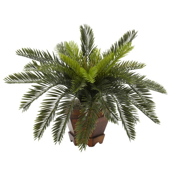 Cycas w/Hexagon Vase Silk Plant - SKU #6657