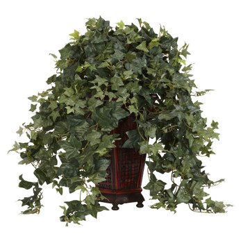 Vining Puff Ivy w/Decorative Vase Silk Plant - SKU #6702