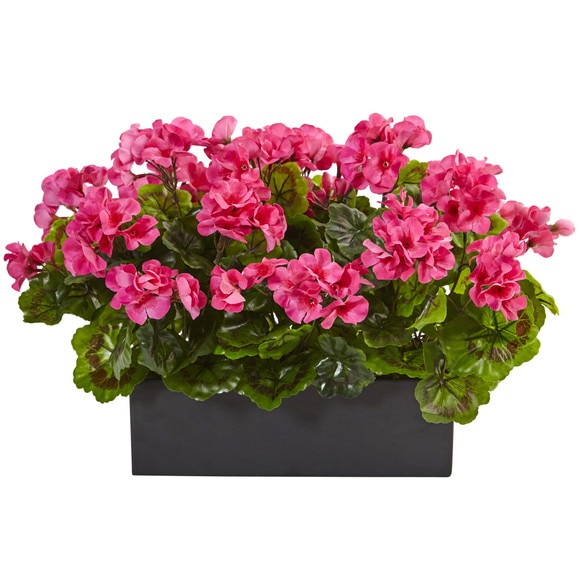 Geranium in Rectangular Planter UV Resistant Indoor/Outdoor - SKU #6949