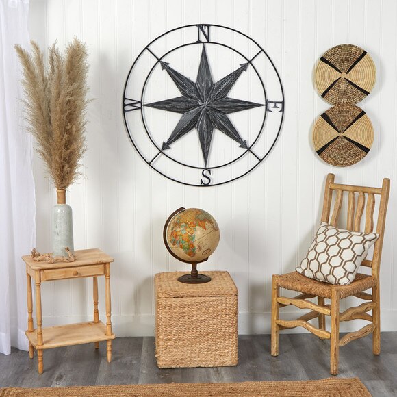 40 Washed Nautical Metal Compass Wall Art Decor - SKU #7145 - 2