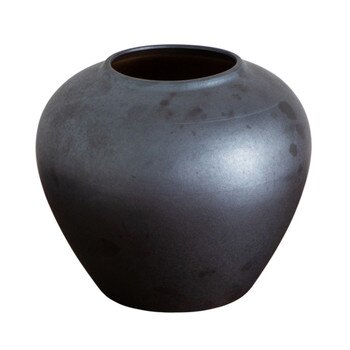 7-in Black Round Urn Vase - SKU #7537-S1