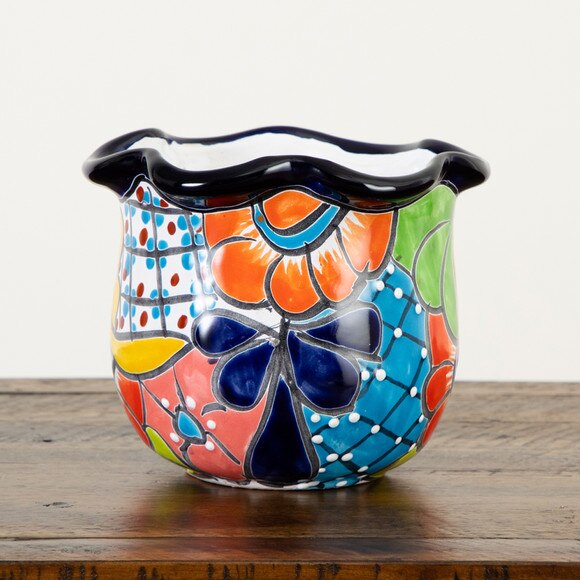6 X 7 Handmade Mexican Talavera Ceramic Planter - SKU #7546-S1 - 8