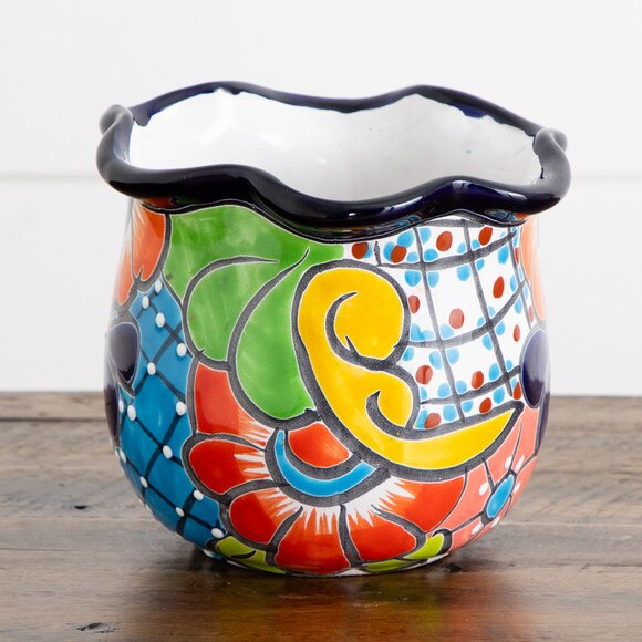 6 X 7 Handmade Mexican Talavera Ceramic Planter - SKU #7546-S1 - 12