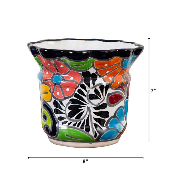 7 x 8 Handmade Mexican Talavera Ceramic Planter - SKU #7547-S1 - 1