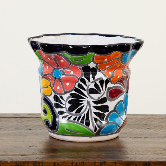 7 x 8 Handmade Mexican Talavera Ceramic Planter - SKU #7547-S1 - 2