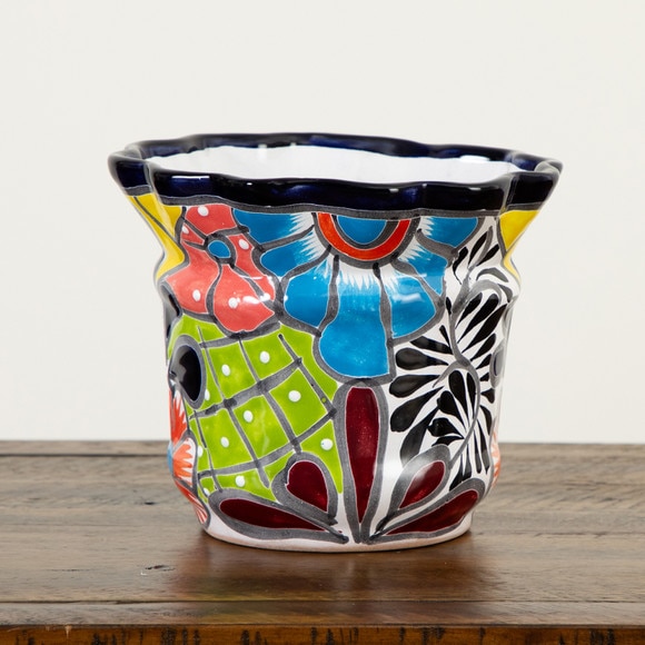 7 x 8 Handmade Mexican Talavera Ceramic Planter - SKU #7547-S1 - 3