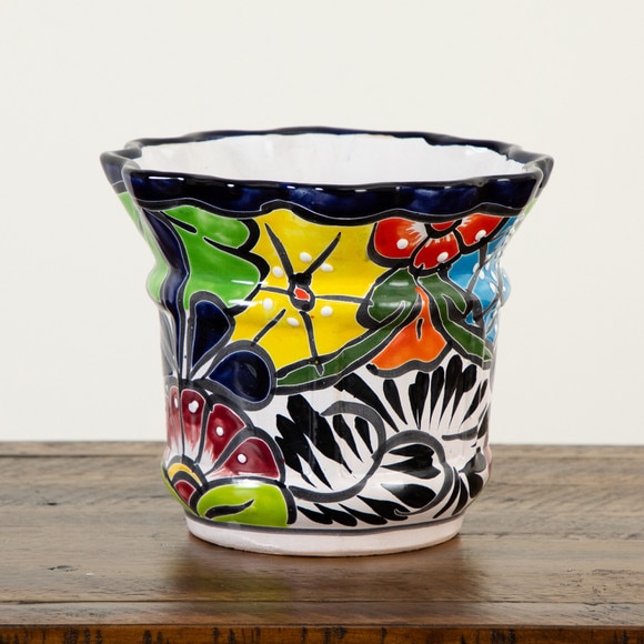 7 x 8 Handmade Mexican Talavera Ceramic Planter - SKU #7547-S1 - 9