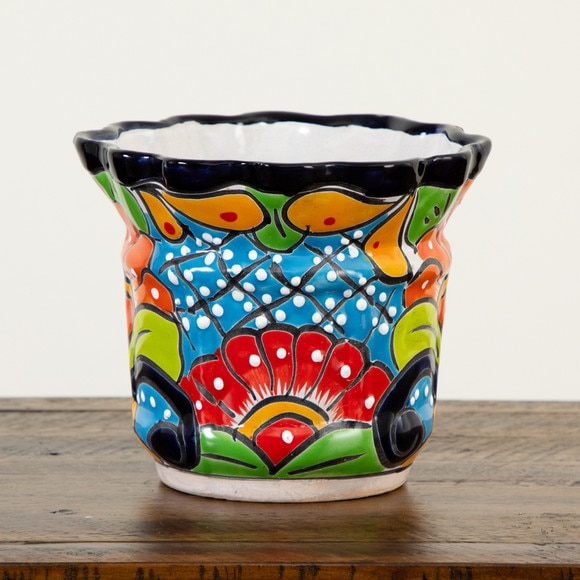 7 x 8 Handmade Mexican Talavera Ceramic Planter - SKU #7547-S1 - 10