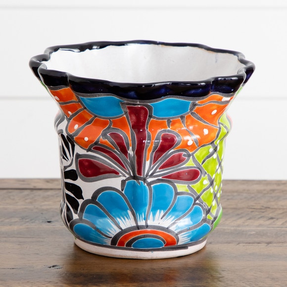 7 x 8 Handmade Mexican Talavera Ceramic Planter - SKU #7547-S1 - 13