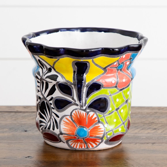 7 x 8 Handmade Mexican Talavera Ceramic Planter - SKU #7547-S1 - 14