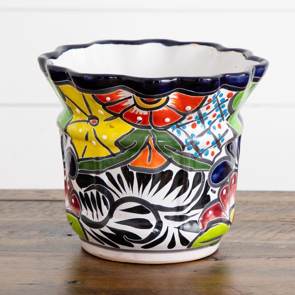 7 x 8 Handmade Mexican Talavera Ceramic Planter - SKU #7547-S1 - 15