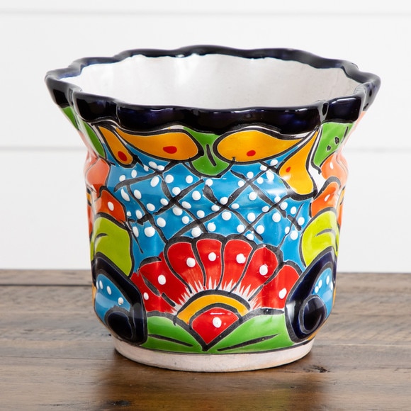 7 x 8 Handmade Mexican Talavera Ceramic Planter - SKU #7547-S1 - 16