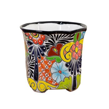 9.5 x 10 Handmade Mexican Talavera Ceramic Planter - SKU #7550-S1