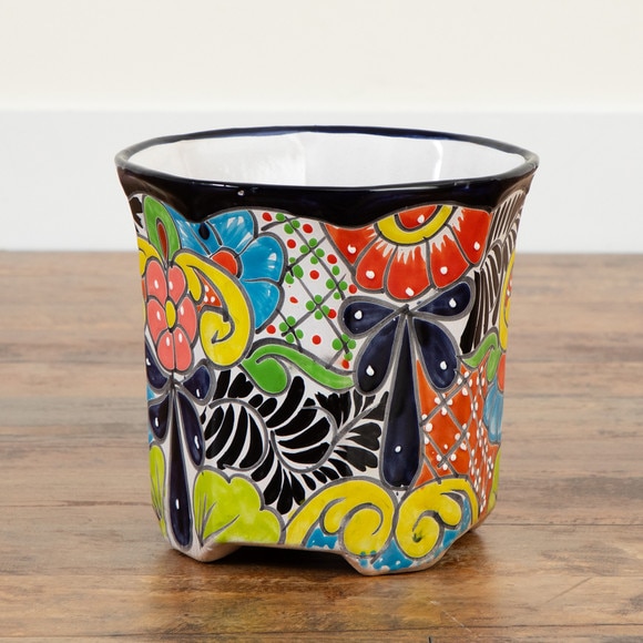 9.5 x 10 Handmade Mexican Talavera Ceramic Planter - SKU #7550-S1 - 6