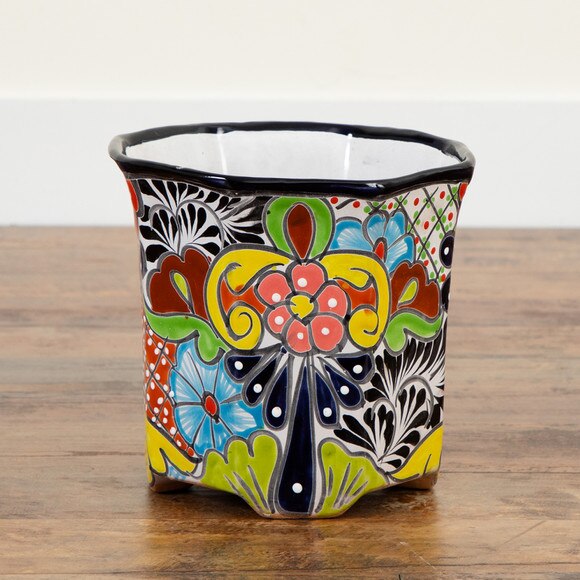 9.5 x 10 Handmade Mexican Talavera Ceramic Planter - SKU #7550-S1 - 7