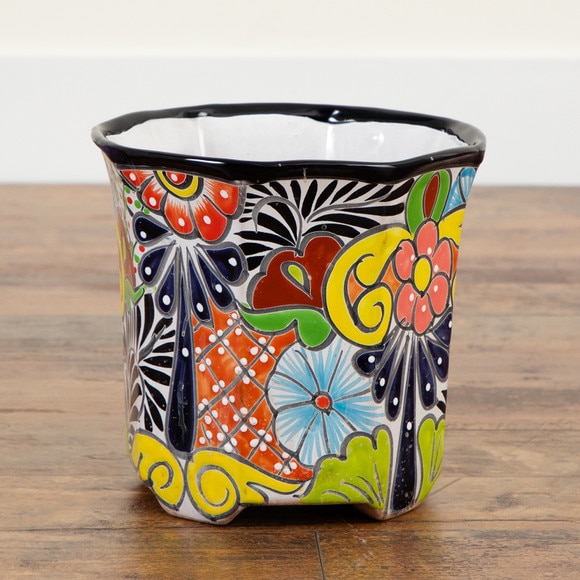 9.5 x 10 Handmade Mexican Talavera Ceramic Planter - SKU #7550-S1 - 8