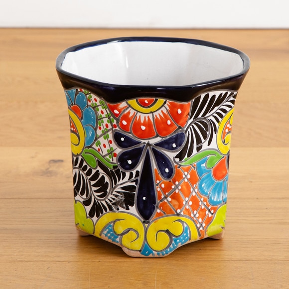 9.5 x 10 Handmade Mexican Talavera Ceramic Planter - SKU #7550-S1 - 13