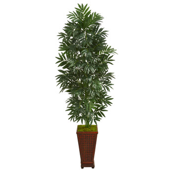 5.5 Bamboo Palm Artificial Plant in Decorative Planter - SKU #8082