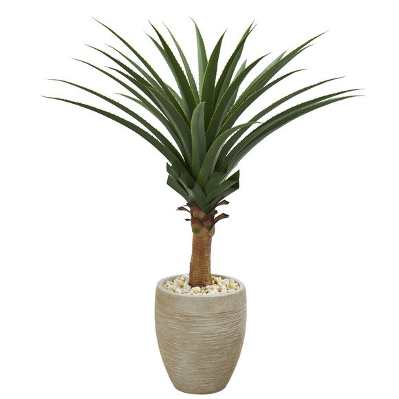 Agave Artificial Plant in Sand Colored Planter - SKU #8093