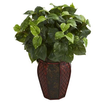 Pothos Artificial Plant in Decorative Planter - SKU #8154
